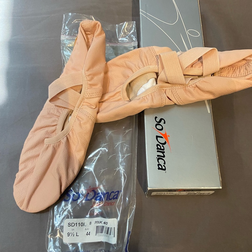 Só Dança SD110L Split Sole Leather Ballet Shoe Pink Size 9.5L New In Box